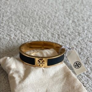 NWT Tory Burch Men's Gold and Black Cuff Bracelet